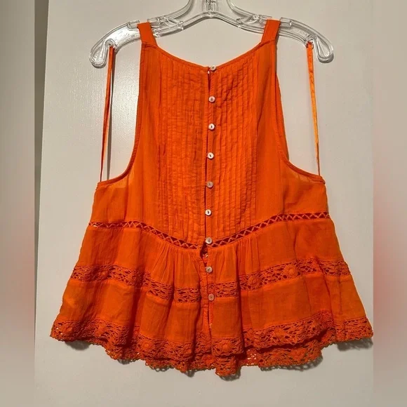 Free people orange tank size S - Picture 3 of 7